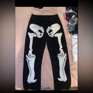 Black skeleton pants